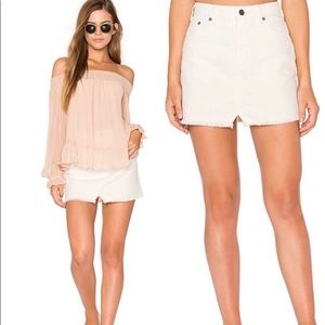 NWT Free People Step Up Denim Ivory Mini Size 4